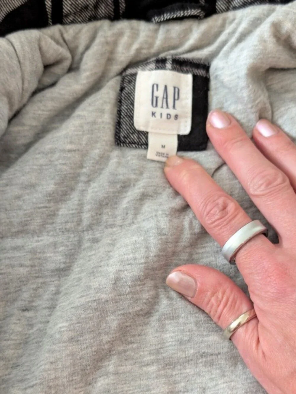 GAP Black and White Plaid Button-Down Shirt